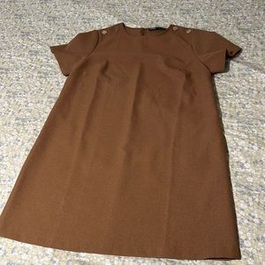 Zara Women Midi Brown Dress